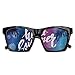 Produktbild EELKKO Mesh Sunglasses Sports Polarized, Vivid Colors of The Night with Palm Tree Silhouettes and Ocean Waves Retro,Fun Props Party Favors Gift Unisex