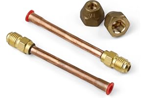 GEBAUM 1/4 Φ6,35 Messingschlauch Stutzen, mit 1/4 Messing Schlauchanschluss, Kälterohr und Messing Verbinder für Reparatur und Austausch, für Kühlgeräte, Sanitäranlagen