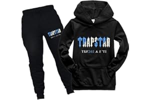 Dinint Chándal Niños Sudadera con Capucha, Moda Trapstar 2 Piezas Set impresión de letras Sudadera Top Y Jogger Pantalones Unisex Sudadera con Capucha Conjunto De Ropa para 2-16 Años