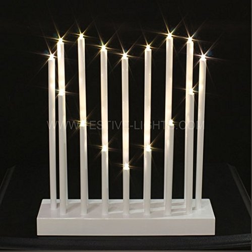 Premier 16 Bulb Battery Operated Heart Candle Bridge with Timer 26cm Warm White Onlinecandle