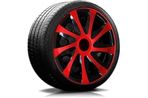 AUTOTEPPICH STYLERS 16" 16 Zoll Radkappen 04/RK Schwarz-Rot Radlenden (Farbe und Größe wählbar!)