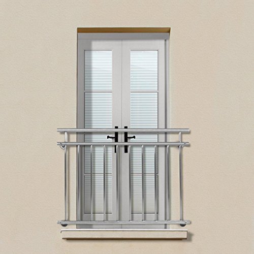 Homelux FB156S Edelstahl V2A Französischer Balkon Geländer Fenstergitter Balustrade 156 x 90 cm Satin - 4