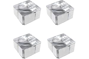 Saijer Soporte de Bola de Cristal, 4 Piezas Transparente Cuadrado con Cóncavo para Exhibición de Bola de Cristal Soporte de Almacenamiento de Bola Redonda Clara (2.5cm)