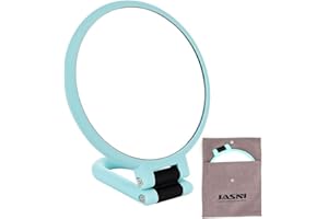 JASNI 2-Sided Tabletop Makeup Mirror one side with 5X Magnifying Mirror of 360° Rotation Fashion Mirror (Green)