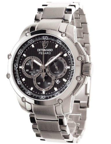 DETOMASO Herren-Armbanduhr Pesaro Silver Black Analog Quarz DT1042-C DETOMASO Herren-Armbanduhr Pesaro Silver Black Analog Quarz DT1042-C