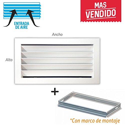 Rejilla de ventilación retorno blanco + Marco de montaje