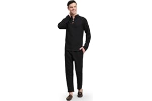 SKAVIJ Herren Indische Bekleidung Tunika Yoga Kurta Pyjama