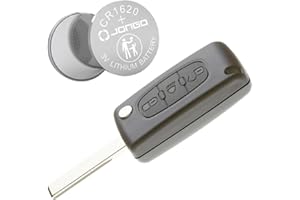 JONGO Autofunkschlüsselgehäuse für Citroën C4 Picasso und C5 mit Batterie Maxell CR 1620