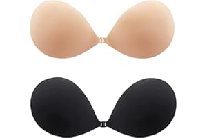 Ronronner 2-Pack Sujetador Invisible de Silicona,Sujetador Adhesivo,Sticky Bra Covers Backless Silicone Bra,Mujer Noche Festivales para CóModo Reutilizable Sostén