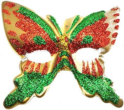 Mask mask carnival girl Women Adult Accessory Meta 'Face Butterfly Glitter taglia unica green