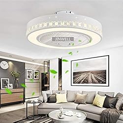 JINWELL Ventilateur De Plafond Créatif Moderne Plafonnier LED Dimmable Ventilateur De Plafond avec Éclairage et Télécommande Silencieuse Pépinière Chambre Restaurant Éclairage