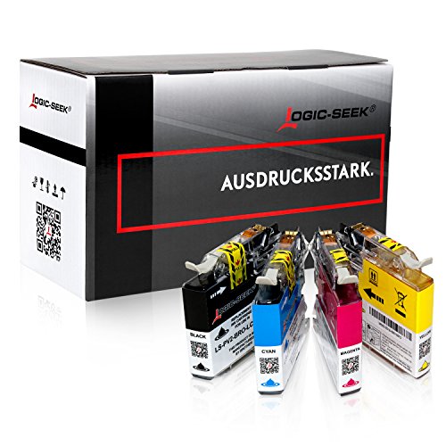 4 Tintenpatronen für Brother LC-223 XXL LC-225 LC-227, MFC-J4420DW MFC-J4620DW 4-in1, DCP-J4120DW MFC-Ink, MFCJ5320DWG1 MFC-InkFaxA3, Schwarz 20ml, Color je 13ml