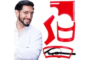 Graplan 4-Piece Set Bart Schablone Set Männer Bart Shaper Styling Werkzeug Bartformen Ziegenbart Vorlagen für Koteletten Kinnbart Hals,Rasierhilfsmittel Zubehör für Bartkontur