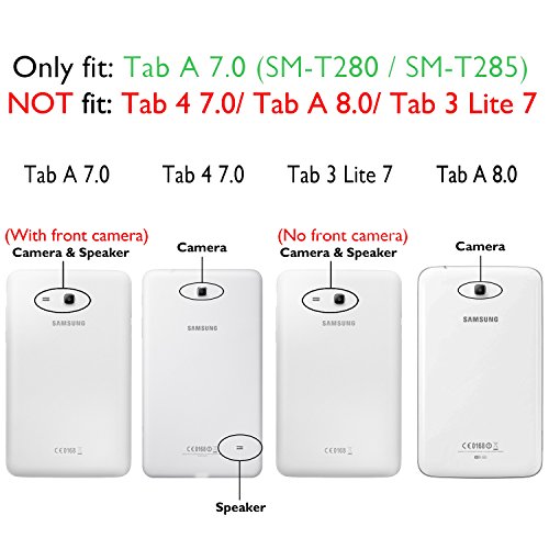 Forefront Cases® Samsung Galaxy Tab A 7.0 SM-T280 Leder Drehbar Hülle Schutzhülle Tasche Smart Case Cover Stand – Rundum-Geräteschutz und intelligente Auto Schlaf / Wach Funktion inkl. Eingabestift und Displayschutz - 2