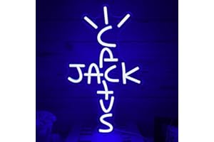 XJNOLGXIQU Cactus Jack Neon Sign Blue Cactus Jack Travis Scot Led Sign Wall Art Neon Light for Rap Talking West Coast Light Up Hanging Sign for Suitable for Room Wall Decoration Bar Party Club