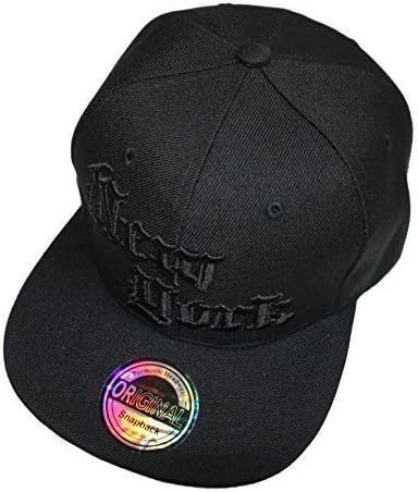 Black in Black Snapback Cap - Unisex, New York Old, Extent: approx. 52-60 cm