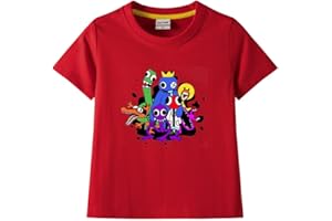 Zhongkaihua Rainbow Friends - Camiseta de manga corta para adolescentes, niñas, niños, verano, casual, anime, manga corta, linda camiseta, ropa de juego de dibujos animados