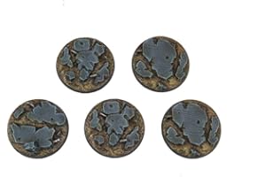 War World Gaming War Torn City Schutt Runde Miniatur-Basen x 5 (40mm) - 28mm Sci-Fi Tabletop Spiele Gelände Modellbau Modell Figuren Malen Wargame Kriegspiel