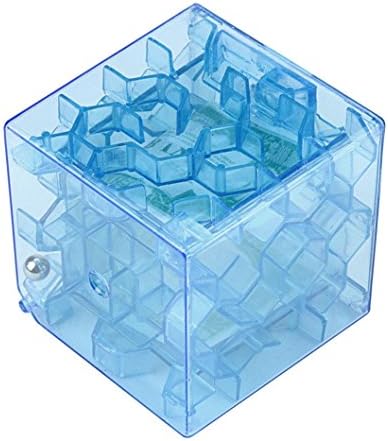 Elecenty 3D Cube+ Money Maze Bank Saving Coin Smart Study Toys Collection For Kids Case Box Fun Brain Game Early Education Toys Gift (Blue)