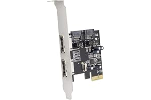 JSER Xiwai Scheda di espansione PCI-E a 4 porte SATA 3.0, eSATA PCI-E SATA3, 6 Gbps, adattatore PCI-E