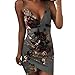 Produktbild feiXIANG Damen Sommer V-Neck Blumen Kleider Party Abendkleid Casual Loose Mini Kleid Dress Enges Kleid mit ärmellosen Druckkleider Blumendruck Ballkleider (XL, Grau)