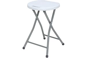 GH91 GARDEN HOUSE GARAGE 91 Taburete Plegable de Resina y Acero 31x45 cm Blanco GH91