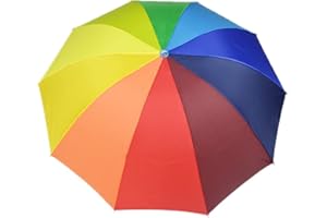 Veroda 45 inch Travel Umbrella Compact Folding Rain Sun Protection UV Protective Rainbow Umbrella Parasols