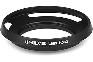 FITTINGS4YOU LH-43LX100 osłona przeciwsłoneczna kompatybilna z LUMIX LX100 Leica D-LUX osłona przeciwsłoneczna czarna LH-43