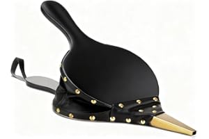 AMAGABELI GARDEN & HOME Amagabeli Soufflet de cheminée 43,2 x 19,1 cm Grand souffleur d'air en bois moulé pour camping, barbecue, cheminée, pompe à main, barbecue, outils de feu avec sangle de suspension (noir)