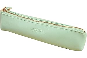 PHILSP Mini poche à stylo classique en cuir synthétique - Étanche - Portable - Pour étudiants et adultes - Vert