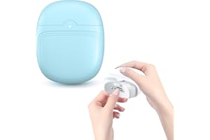 GIVOKE Automatic Nail Clippers with LED Lighting, 2 Speed Portable Nail File, Nail Scraps Storage, One-Key Operation, Electric Cordless Nail Trimmer Cutter for Adults Kids Elderly Manicure (A,Green)