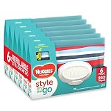 Huggies Style On The Go, 6 Pouches - 6 Refill Packs (240 Wipes Total)