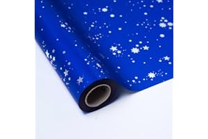 PAKOT | Bobina Polipropileno Metalizado Azul Estrellas - Rollo Grande 70CM X 50M - Ideal Regalos Navidad