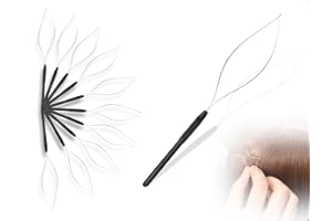 AOYEGIC Lot de 10 enfile-perles pour barbe, boucles pour extensions de cheveux, aide à l'enfilage, outil pour perles, pour extensions de cheveux ou de plumes (noir)