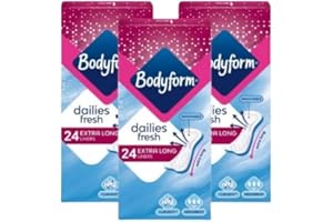 LINENVALE Bodyform Dailies Fresh Extra Long 24 Sanitary Panty Liners (Pack of 3)