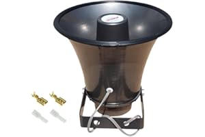 GK SOUND 1 megafono PHSP8K altoparlante grigio a tromba per interno ed esterno 50 watt max impedenza 8 ohm per locali commerciali casa, 1 pezzo + faston di montaggio