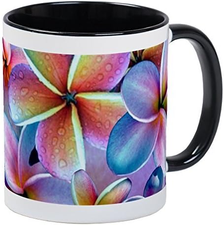 Funny Mug Gifts for Mom Novelty Rainbow Plumeria Coffee Mug Ceramic Mug Cup Birthday Presents for Mom 11oz