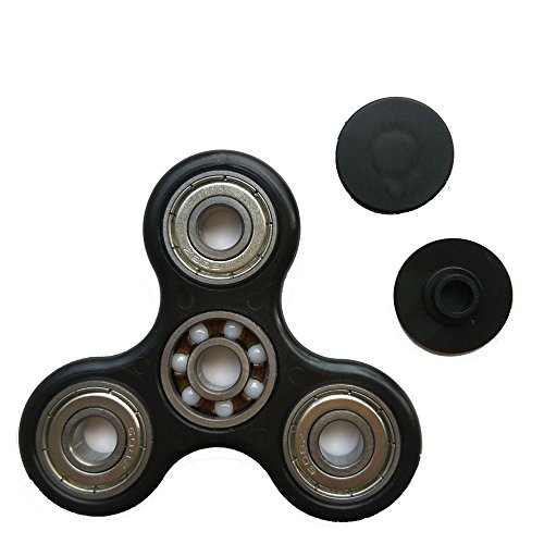 Wowstar Tri-Spinner Fidget Toy EDC Focus Toy with Hybrid Ceramic Bearing Ultra Durable Non-3D printed (Black)