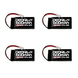 Micro Losi Venom 30C 1S 600mAh 3.7V LiPo Drone Battery with Micro Losi Plug x4 packs