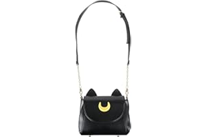 COOLCHANGE Sac à Main Luna avec Oreilles de Chat pour Les Fans de Sailor Moon | Couleur: Noir