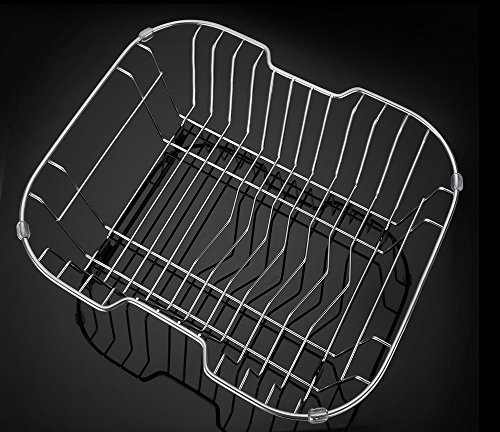 ipegtop Edelstahl über Spüle Dish Trocknen Drainer, Geschirrspüler Korb mit Besteck Tablett und Tropfschale Utensilienhalter Küchenorganisator - 3