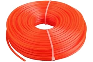 Buwico Mähfaden Trimmerfaden, 3mm Nylonfaden Rasentrimmerfäde Trimmer Line Trimmerschnur Rasen Rasentrimmer Schnur für Über gewachsenem Gras und Unkraut (Square, 3mmx50m)
