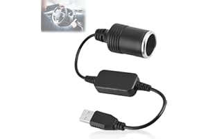 ZERONE USB A męski na 12 V samochodowy konwerter gniazda zapalniczki żeńskiej, konwerter zasilania portu USB do GPS Dashcam
