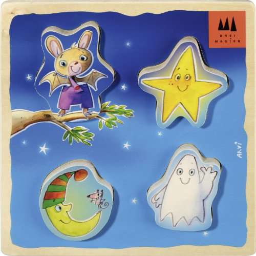 Drei Magier Schmidt Spiele 40951 - cielo estrellado, rompecabezas de madera 4 piezas