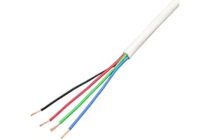 LUMONIC 100m RGB LED Linea di controllo 4x 0,34mm² LiYY Estensione 4 cavo Cavo di alimentazione bianco