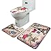 Produktbild Badematten Set Clode® Badezimmer Non-Slip Blue Ocean Art Sockel Teppich + Deckel WC-Abdeckung + Badematte (Rosa)