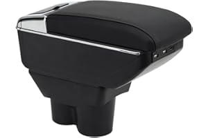 OYHCM Armlehnen für Opel Corsa E Armlehnen Mittelarmlehne Armauflage Corsa E Zweilagige Armlehne Staufach Schwarz