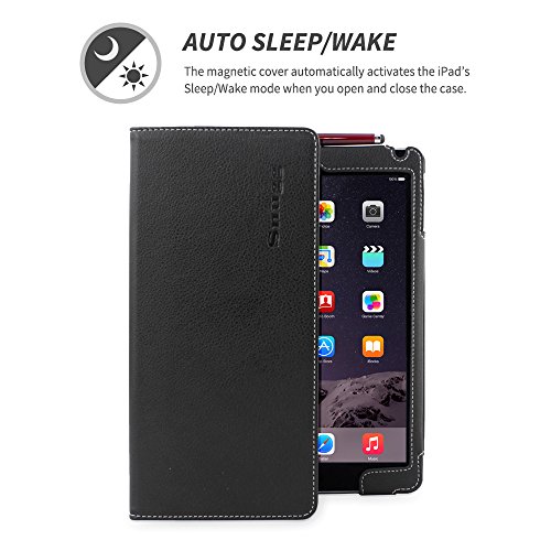iPad Air 2 Exekutive Hülle (Schwarz), Snugg – Smart Case mit lebenslanger Garantie + Sleep / Wake Funktion - 3