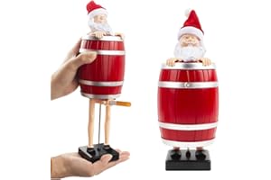 SKJJL Zigarettenspender Fass Lustig für 10 Zigaretten, Pop up Holzfass weihnachtsmann zigarettenspender, lustiger zigarettenhalter, Parodie Zigarettenschachtel, Streichspielzeug Geschenk Für Mann