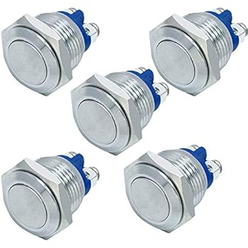 Larcele Pulsante Metallico On/Off 19mm - Momento, Impermeabile IP65, Testa Piatta, 5 Pezzi, Per Auto, Campanelli, Proiettori - 3